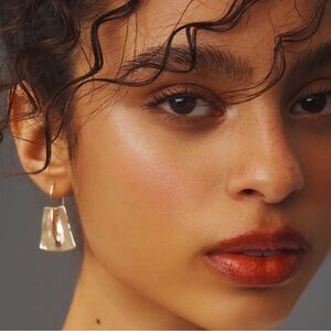 NWT mini hammered fan drop earrings